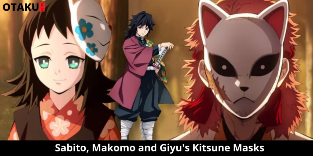 Sabito, Makomo and Giyu's Kitsune Masks